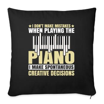 Musique Piano Instrument De Musique Idée Cadeau Dj - Housse de coussin décorative 45 x 45 cm - noir - Devant