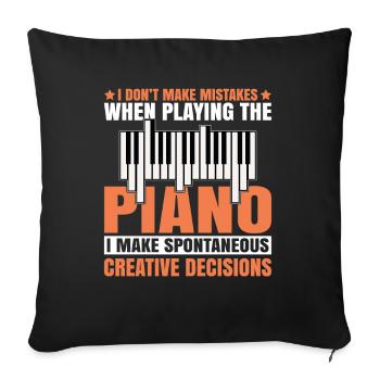 Musique Piano Instrument De Musique Idée Cadeau Dj - Housse de coussin décorative 45 x 45 cm - noir - Devant
