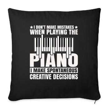 Musique Piano Instrument De Musique Idée Cadeau Dj - Housse de coussin décorative 45 x 45 cm - noir - Devant