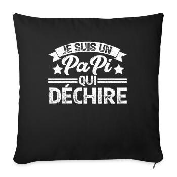 Je Suis Un Papy Qui Déchire Anniversaire Cadeau - Housse de coussin décorative 45 x 45 cm - noir - Devant