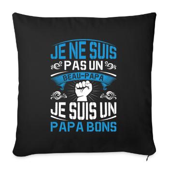 Je Suis Un Papa Bonus Fête Des Pères Anniversaire - Housse de coussin décorative 45 x 45 cm - noir - Devant