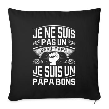 Je Suis Un Papa Bonus Fête Des Pères Anniversaire - Housse de coussin décorative 45 x 45 cm - noir - Devant