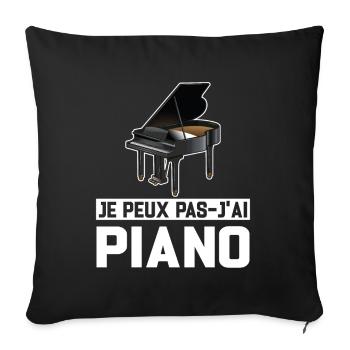 Je Peux Pas J'ai Piano Idée Cadeau Anniversaire - Housse de coussin décorative 45 x 45 cm - noir - Devant