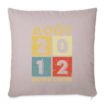 Août 2012 Original Idée Cadeau Anniversaire - Housse de coussin décorative 45 x 45 cm - taupe clair - Devant