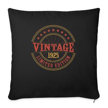 Vintage 1925 Vintage Jubiläum Geschenkidee 1925 - Sofakissenbezug 45 x 45 cm - Schwarz - Vorne