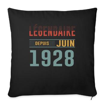 Légendaire Depuis Juin 1928 Anniversaire Cadeau - Housse de coussin décorative 45 x 45 cm - noir - Devant