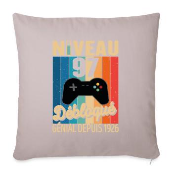 97 Ans 1926 Anniversaire Cadeau Citation Gamer - Housse de coussin décorative 45 x 45 cm - taupe clair - Devant