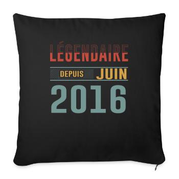 Légendaire Depuis Juin 2016 Anniversaire Cadeau - Housse de coussin décorative 45 x 45 cm - noir - Devant