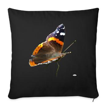 Admiral Nr. 3. Latein; Vanessa Atalanta - Sofakissenbezug 45 x 45 cm - Schwarz - Vorne