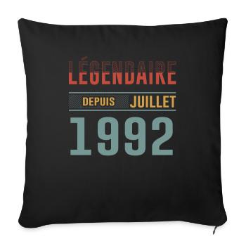Légendaire Depuis Juillet 1992 Anniversaire Cadeau - Housse de coussin décorative 45 x 45 cm - noir - Devant