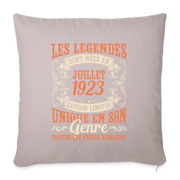 Juillet 1923 Anniversaire Idée Cadeau Vintage - Housse de coussin décorative 45 x 45 cm - taupe clair - Devant