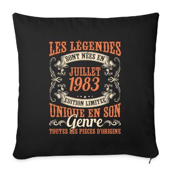 Juillet 1983 Anniversaire Idée Cadeau Vintage - Housse de coussin décorative 45 x 45 cm - noir - Devant