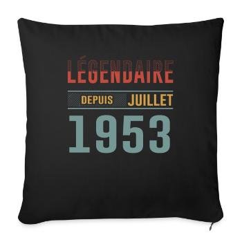 Légendaire Depuis Juillet 1953 Anniversaire Cadeau - Housse de coussin décorative 45 x 45 cm - noir - Devant