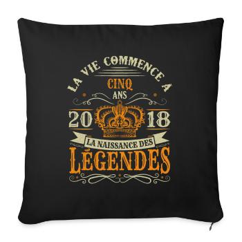 5 Ans 2018 Joyeux Anniversaire Vintage Perfection - Housse de coussin décorative 45 x 45 cm - noir - Devant