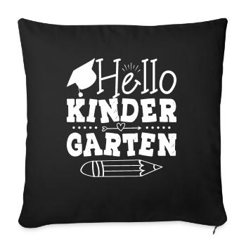 Bonjour L'école Maternelle - Housse de coussin décorative 45 x 45 cm - noir - Devant