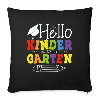 Bonjour L'école Maternelle - Housse de coussin décorative 45 x 45 cm - noir - Devant