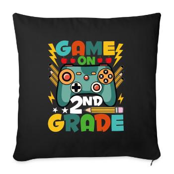 Game on the 2nd grade - Sofa pillowcase 17,3'' x 17,3'' (45 x 45 cm) - black - Front