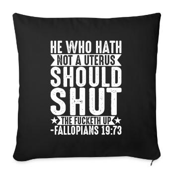 Celui Qui N'a Pas D'utérus Devrait Se Taire - Housse de coussin décorative 45 x 45 cm - noir - Devant