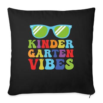 Vibes De Maternelle - Housse de coussin décorative 45 x 45 cm - noir - Devant
