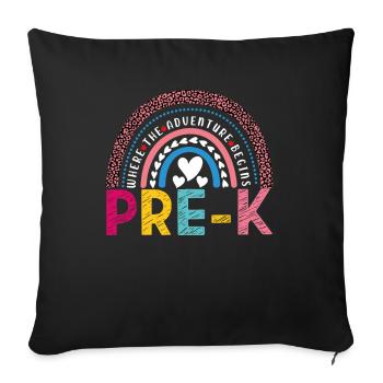 Pre-kindergarten - Sofa pillowcase 17,3'' x 17,3'' (45 x 45 cm) - black - Front
