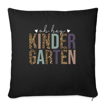 Oh Hey L'école Maternelle - Housse de coussin décorative 45 x 45 cm - noir - Devant