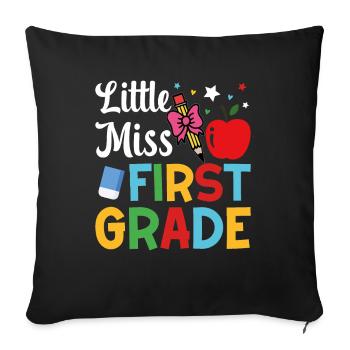 Petite Miss Première Année - Housse de coussin décorative 45 x 45 cm - noir - Devant