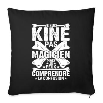 Je Suis Kiné Pas Magicien - Housse de coussin décorative 45 x 45 cm - noir - Devant