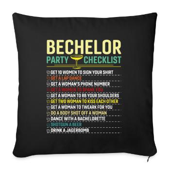 Checklist for the Bechlor Festival - Sofa pillowcase 17,3'' x 17,3'' (45 x 45 cm) - black - Front