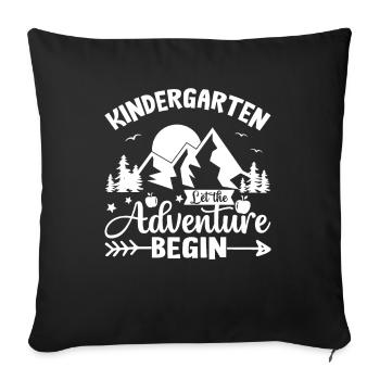 Kindergarten The Adventure Begins - Sofa pillowcase 17,3'' x 17,3'' (45 x 45 cm) - black - Front