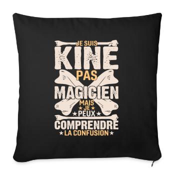 Je Suis Kiné Pas Magicien - Housse de coussin décorative 45 x 45 cm - noir - Devant