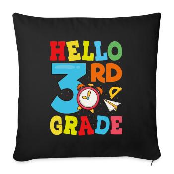 Bonjour 3ème Année - Housse de coussin décorative 45 x 45 cm - noir - Devant