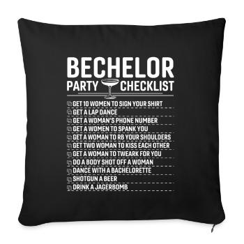 Checkliste für das Bechlor Festival - Sofakissenbezug 45 x 45 cm - Schwarz - Vorne