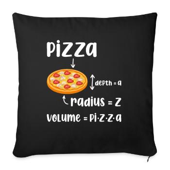 Funny Pizza Volume - Sofa pillowcase 17,3'' x 17,3'' (45 x 45 cm) - black - Front