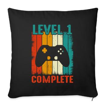 1st Wedding Anniversary - Vintage Retro Level - Sofa pillowcase 17,3'' x 17,3'' (45 x 45 cm) - black - Front