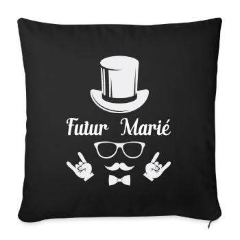 Futur Marié - Housse de coussin décorative 45 x 45 cm - noir - Devant