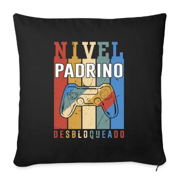 Niveau Parrain Débloqué - Housse de coussin décorative 45 x 45 cm - noir - Devant