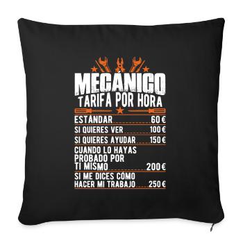 Le Tarif Horaire D'un Mécanicien - Housse de coussin décorative 45 x 45 cm - noir - Devant