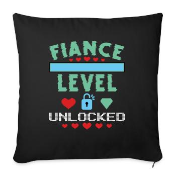 Unlocked Fiancé Level - Sofa pillowcase 17,3'' x 17,3'' (45 x 45 cm) - black - Front