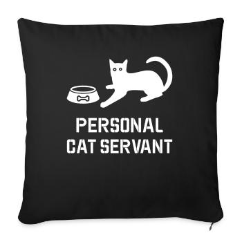 Chat Domestique Personnel - Housse de coussin décorative 45 x 45 cm - noir - Devant