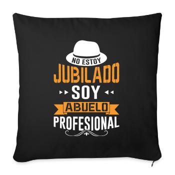 Papi Retraité Je Suis Un Grand-père Professionnel - Housse de coussin décorative 45 x 45 cm - noir - Devant