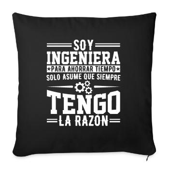 Je Suis Un Ingénieur J'ai Toujours Raison - Housse de coussin décorative 45 x 45 cm - noir - Devant