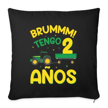 Brummm J'ai 2 ans - Housse de coussin décorative 45 x 45 cm - noir - Devant
