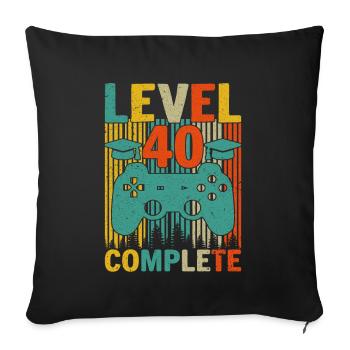 Level 40 Completed - Sofa pillowcase 17,3'' x 17,3'' (45 x 45 cm) - black - Front