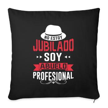 Papi Retraité Je Suis Un Grand-père Professionnel - Housse de coussin décorative 45 x 45 cm - noir - Devant