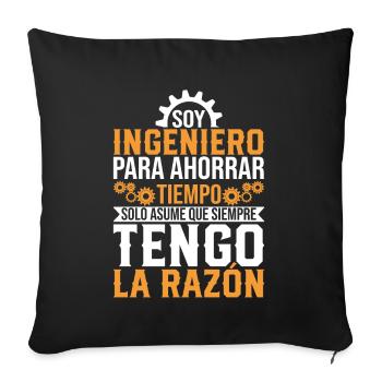 Je Suis Un Ingénieur J'ai Toujours Raison - Housse de coussin décorative 45 x 45 cm - noir - Devant