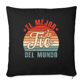 Meilleur Oncle Du Monde - Housse de coussin décorative 45 x 45 cm - noir - Devant