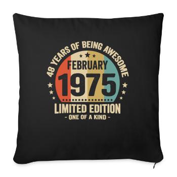 48 Ans D'être Génial Depuis Février 1975 - Housse de coussin décorative 45 x 45 cm - noir - Devant