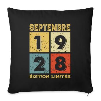 Septembre 1928 Original Idée Cadeau Anniversaire - Housse de coussin décorative 45 x 45 cm - noir - Devant