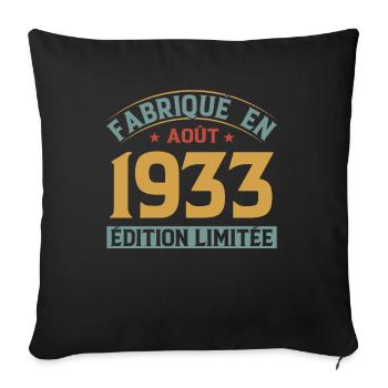 Des Années D'excellence Août 1933 Cadeau - Housse de coussin décorative 45 x 45 cm - noir - Devant