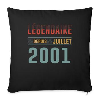 Juillet 2001 Anniversaire Idée Cadeau Vintage - Housse de coussin décorative 45 x 45 cm - noir - Devant